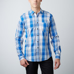 Something Interrupted Long Sleeve Button-Up // Blue (2XL)