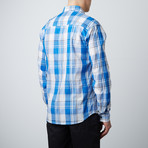 Something Interrupted Long Sleeve Button-Up // Blue (M)