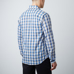 Something Interrupted Long Sleeve Button-Up // Blue + White (M)
