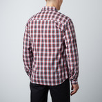 Something Interrupted Long Sleeve Button-Up // Black + Red (L)