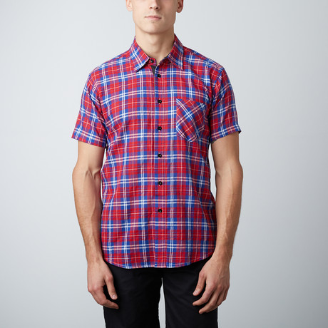 Something Still Short Sleeve Button-Up // Red (S)