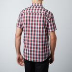 Something Still Short-Sleeve Button-Up // Charcoal + Red (M)