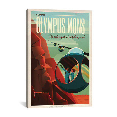 Olympus Mons Space Travel Poster (18"W x 26"H x 0.75"D)