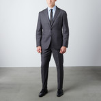 Textured Notch Lapel Wool Suit // Dark Gray (US: 38R)