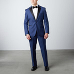 Tailored Notch Lapel Wool Tuxedo // Blue + Black (US: 38R)