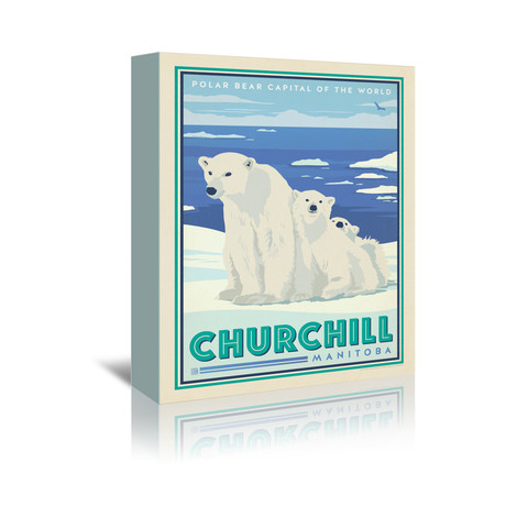 Canada Churchill Manitoba Polar Bears (7"W x 5"H x 1"D)