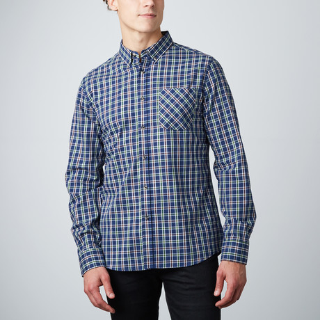 C.O.A. Woven Button-Up Shirt // Blue (S)