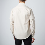 Blythe Short-Sleeve Button-Down Shirt // Cream (S)