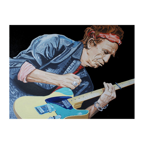 Keith Richards With Guitar // Exclusive Autographed Print