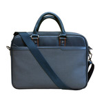 Leather Laptop Briefcase // Navy