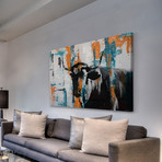 Color Shocked Steer Painting II Print // Canvas (18"W x 12"H x 1.5"D)