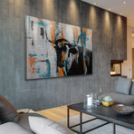 Color Shocked Steer Painting II Print // Canvas (18"W x 12"H x 1.5"D)
