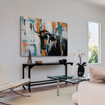 Color Shocked Steer Painting II Print // Canvas (18"W x 12"H x 1.5"D)
