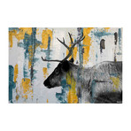 Side Antlers Painting Print // Stretched Canvas (18"W x 12"H x 1.5"D)