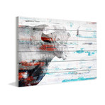Hidden Beast Painting Print // White Wood (18"W x 12"H x 1.5"D)