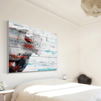 Hidden Beast Painting Print // White Wood (18"W x 12"H x 1.5"D)