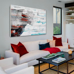 Hidden Beast Painting Print // White Wood (18"W x 12"H x 1.5"D)