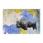 Purple Bison Painting Print // Wrapped Canvas (18"W x 12"H x 1.5"D)