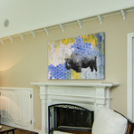 Purple Bison Painting Print // Wrapped Canvas (18"W x 12"H x 1.5"D)