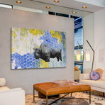 Purple Bison Painting Print // Wrapped Canvas (18"W x 12"H x 1.5"D)