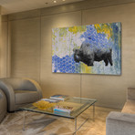 Purple Bison Painting Print // Wrapped Canvas (18"W x 12"H x 1.5"D)