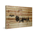 Front and Back Painting Print // Natural Pine Wood (18"W x 12"H x 1.5"D)