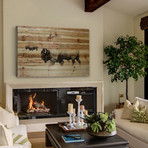 Front and Back Painting Print // Natural Pine Wood (18"W x 12"H x 1.5"D)