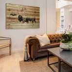 Front and Back Painting Print // Natural Pine Wood (18"W x 12"H x 1.5"D)