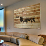 Front and Back Painting Print // Natural Pine Wood (18"W x 12"H x 1.5"D)