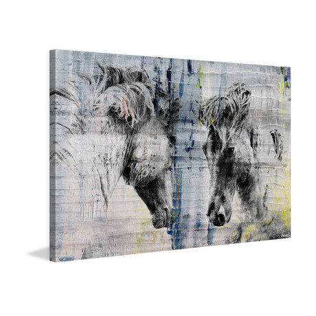 Picturesque Head Butt Painting Print // Wrapped Canvas (18"W x 12"H x 1.5"D)