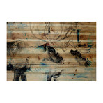 Chatty Bucks Painting Print // Natural Pine Wood (18"W x 12"H x 1.5"D)