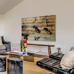 Chatty Bucks Painting Print // Natural Pine Wood (18"W x 12"H x 1.5"D)