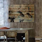 Chatty Bucks Painting Print // Natural Pine Wood (18"W x 12"H x 1.5"D)