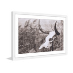 Past Skull Framed Painting Print (18"W x 12"H x 1.5"D)