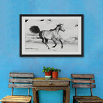 Race Against Time Framed Painting Print (18"W x 12"H x 1.5"D)