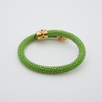 Eternity Peridot // Yellow Gold + Spring Green