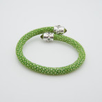 Eternity Peridot // White Gold + Spring Green