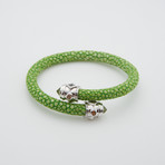 Eternity Peridot // White Gold + Spring Green