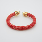 Alix Moonstone // Yellow Gold + Chili Red