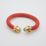 Alix Moonstone // Yellow Gold + Chili Red