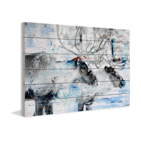 Bucks Together Painting Print // White Wood (18"W x 12"H x 1.5"D)