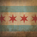 Chicago Flag (23"W x 23"H Wooden Print)