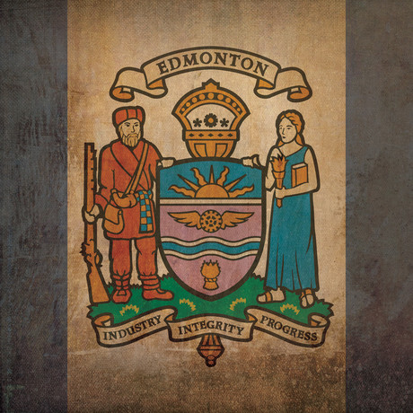 Edmonton Flag (23"W x 23"H Wooden Print)