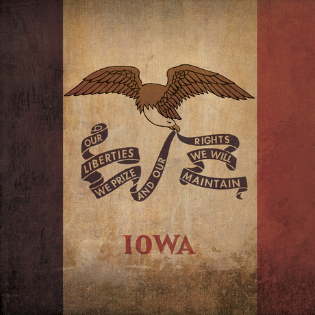 Iowa Flag (23"W x 23"H Wooden Print)