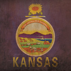 Kansas Flag (23"W x 23"H Wooden Print)