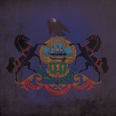 Pennsylvania Flag (23"W x 23"H Wooden Print)