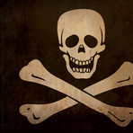 Jolly Roger (Pirate) Flag (23"W x 23"H Wooden Print)