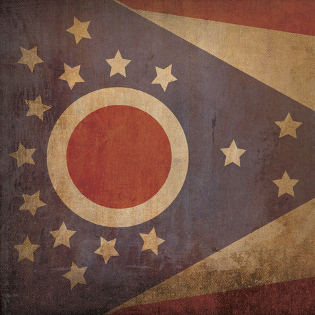 Ohio Flag (23"W x 23"H Wooden Print)