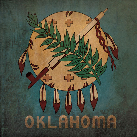 Oklahoma Flag (23"W x 23"H Wooden Print)