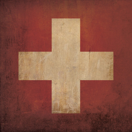 Switzerland Flag (23"W x 23"H Wooden Print)